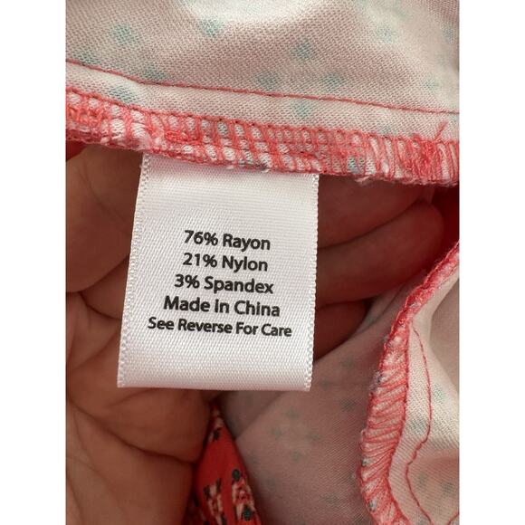 Coral Bay Women’s 14 Orange Print Hi Rise Spandex Capris - Picture 6 of 9